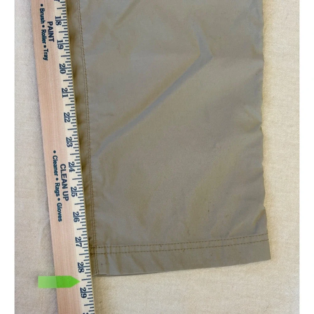 Eddie Bauer Mens 37x29 Khaki Lightweight Outdoor Hiking Pants Nylon‎ Spandex Zip